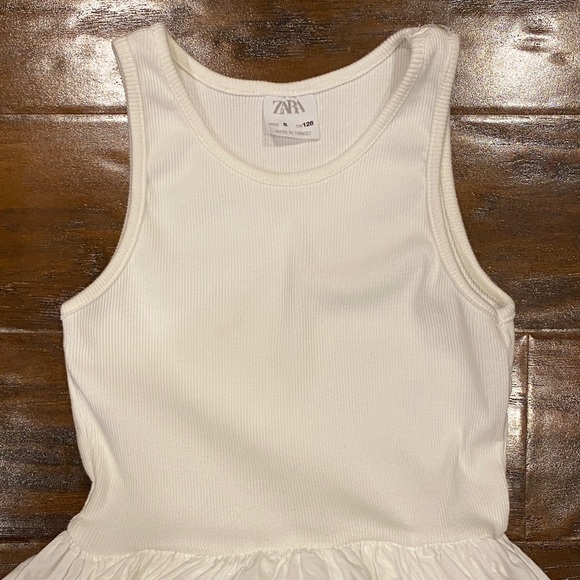 Zara Kids Crisp White Sleeveless Bubble Dress Size Girls 8 - Picture 3 of 9